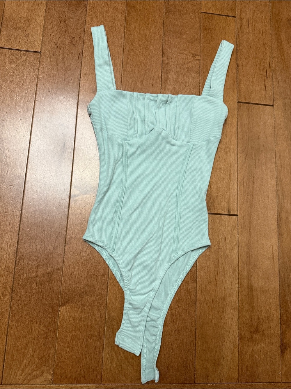 Hello Molly Mint Green Ribbed Bodysuit